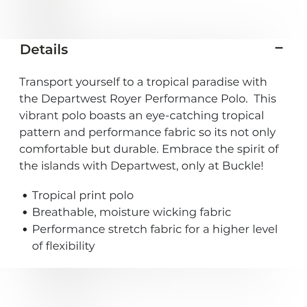 Departwest Royer Performance Polo In Black Coral Sz L Tropical Leaf Print - Picture 6 of 10